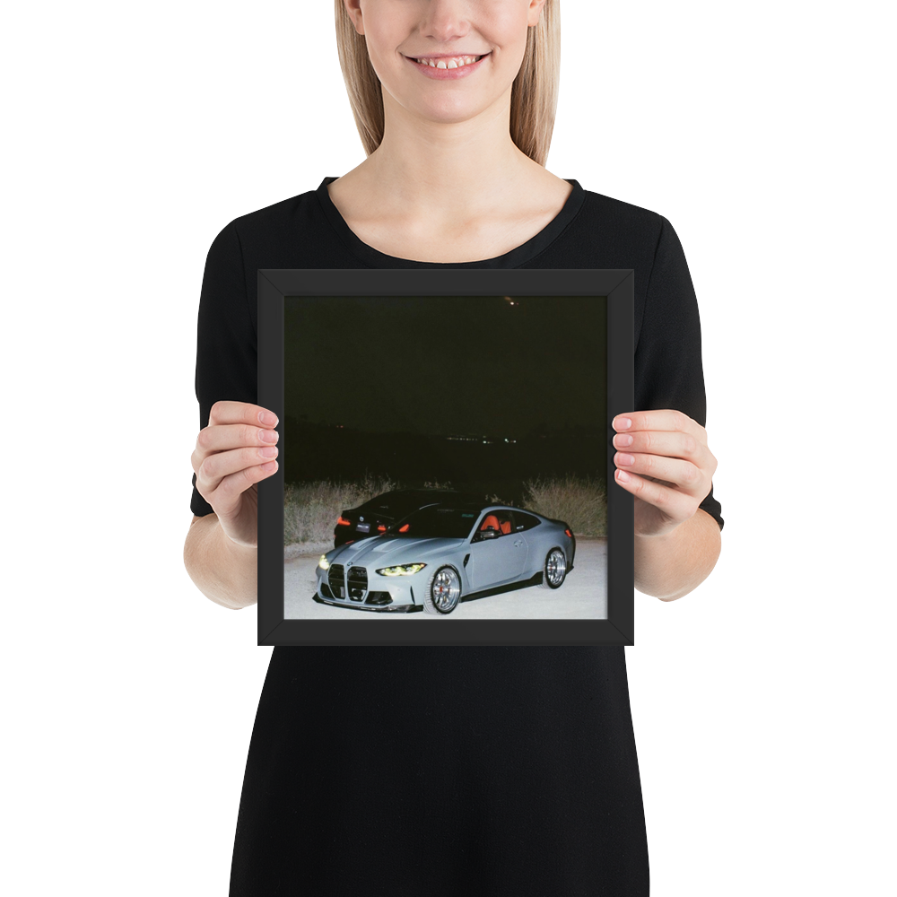 BMW G82 M4 Framed Poster — Black Frame